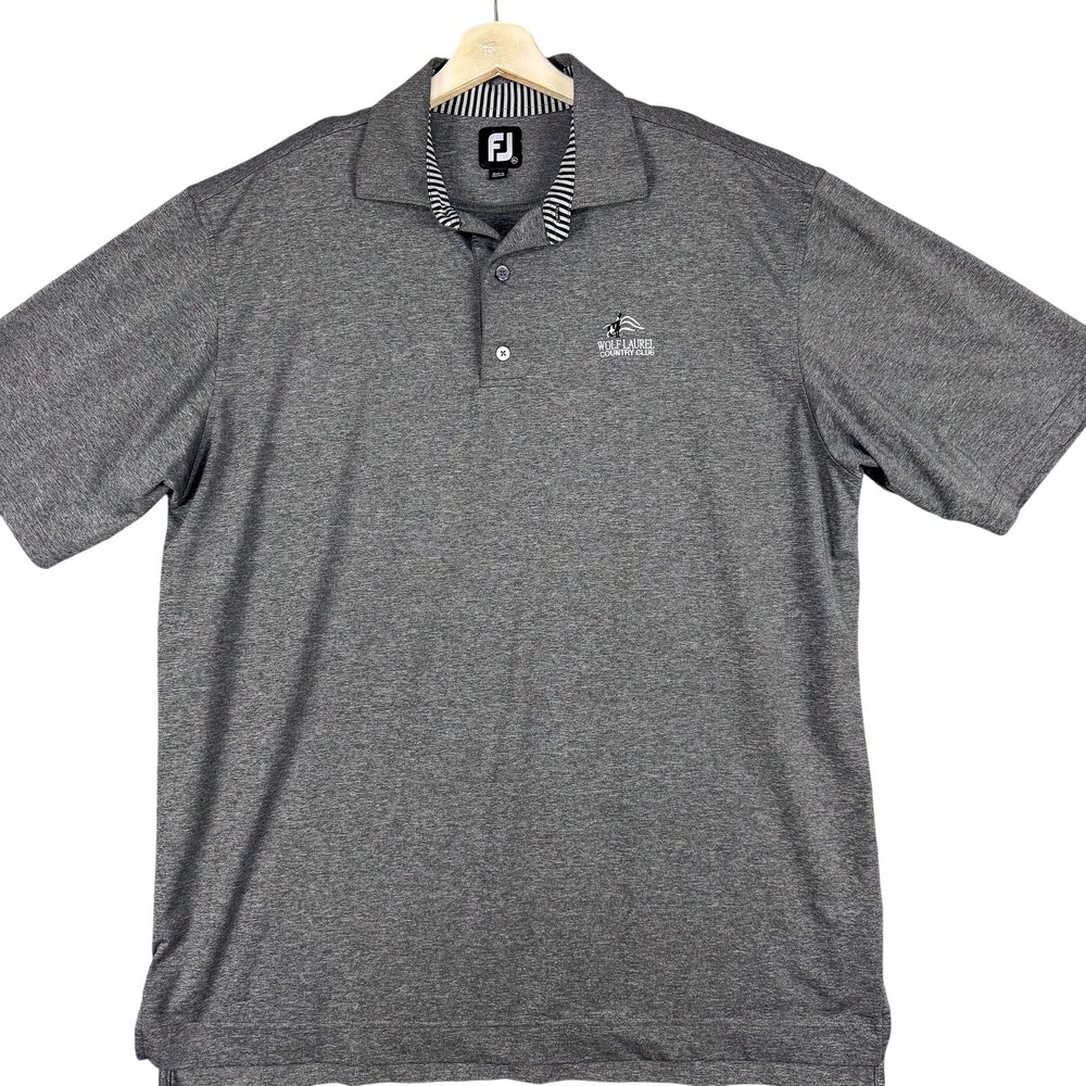 FootJoy Polo Shirt Mens XL Gray Wolf‎ Laurel Country Club Golf Performance Top